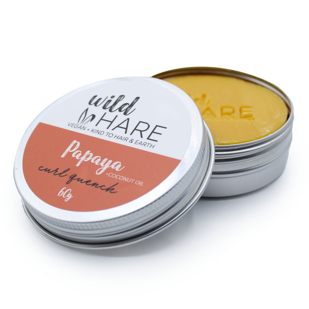 Wild Hare Solid Shampoo Bar 60G - Papaya For Curly Hair Vegan Eco Friendly