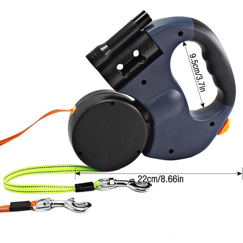 3M/10KG Dog Lead Leash Double Retractable Leash Extendables Lockable 1