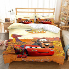 (Single-135x200cm, 18) Pixar Cars Lightning Mcqueen Single Double 3D Duvet Cover Kids Cartoon Quilt Cover