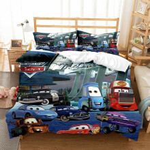 (Single-135x200cm, 8) Pixar Cars Lightning Mcqueen Single Double 3D Duvet Cover Kids Cartoon Quilt Cover