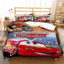(Single-135x200cm, 19) Pixar Cars Lightning Mcqueen Single Double 3D Duvet Cover Kids Cartoon Quilt Cover