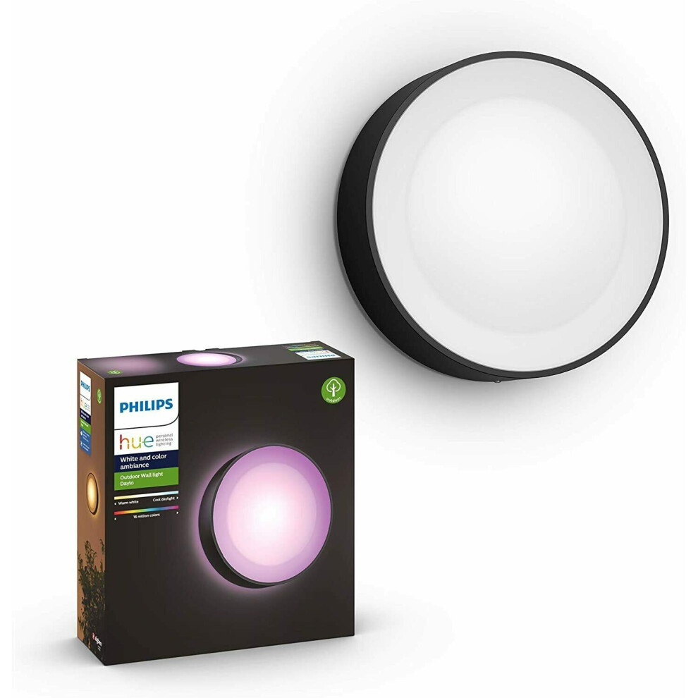 Philips Hue Daylo White & Colour Ambiance Smart Outdoor Wall Light For Garden And Patio. Works With Alexa, Google Assistant And Apple Homekit, Black - Image 3