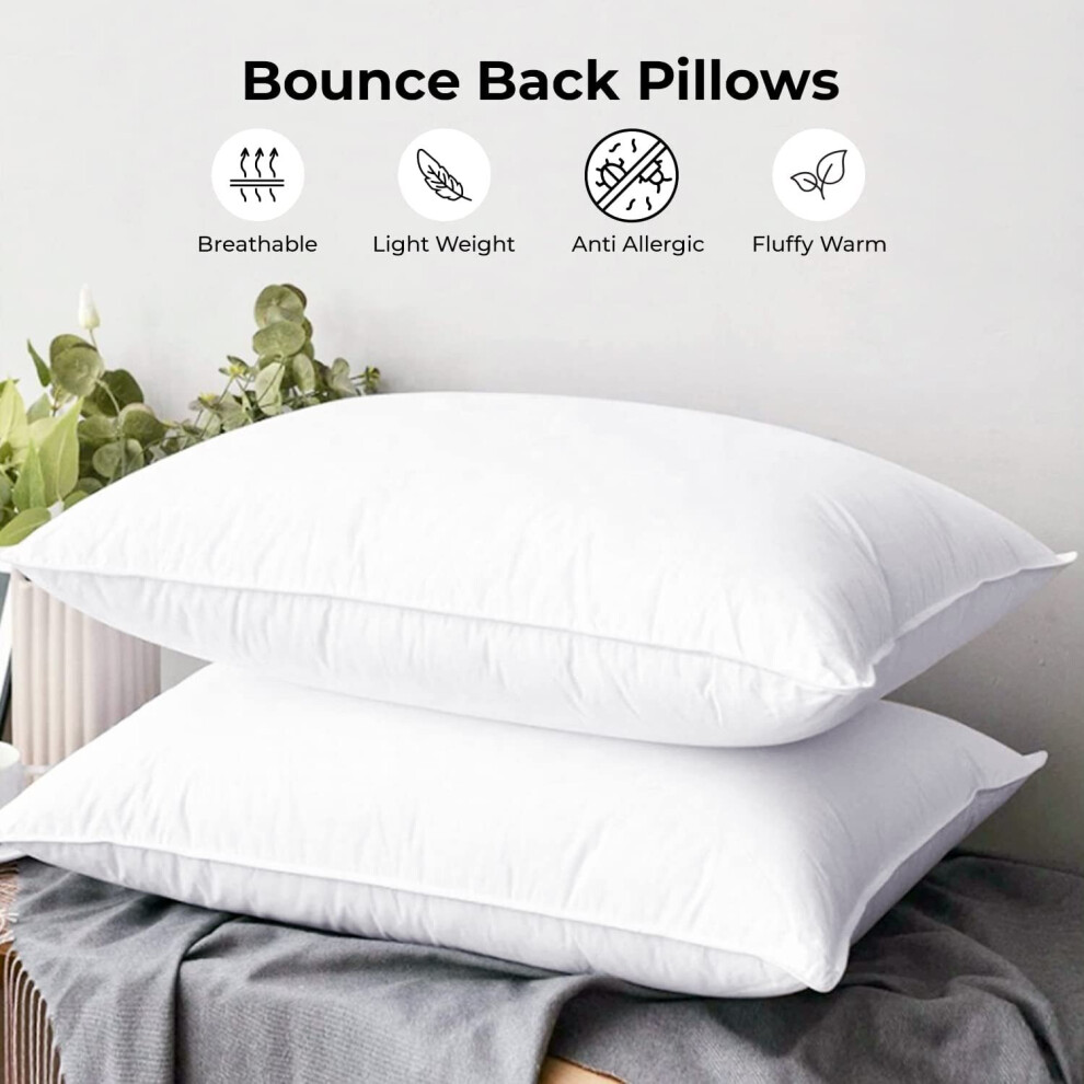 Yorkshire Bedding (Filled Pillow Pair) Dream Sleep Premier Hotel Quality Pillows Anti Allergy Jumbo Super Bounce Back Pillows Ultra Loft Luxury Extra Filled Pillow- 2 P