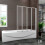 AICA 4 Fold Folding Bath Screen Shower Bathroom 4mm Glass Panel 900x1400 1