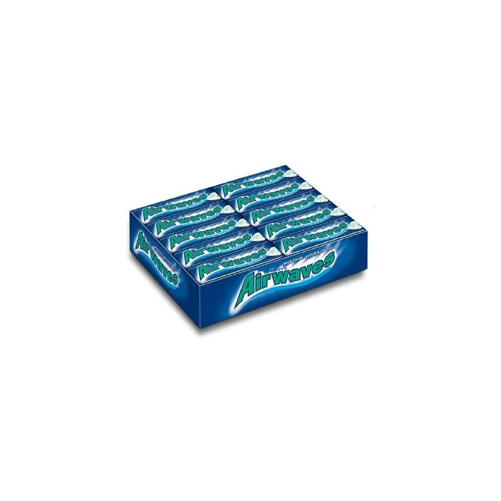 WRIGLEY'S 30 PACK AIRWAVES SUGAR FREE CHEWING GUM BOX (MENTHOL & EUCALYPTUS)