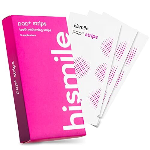 Hismile Teeth Whitening Strips, Whitening Strips for Sensitive Teeth, Peroxide Free Whitening Strips, Reduced Sensitivity Whitestrips, Dent