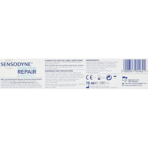 Sensodyne Sensodyne Sensitive Toothpaste, Repair & Protect Extra Fresh, 75 ml, Pack of 3 2