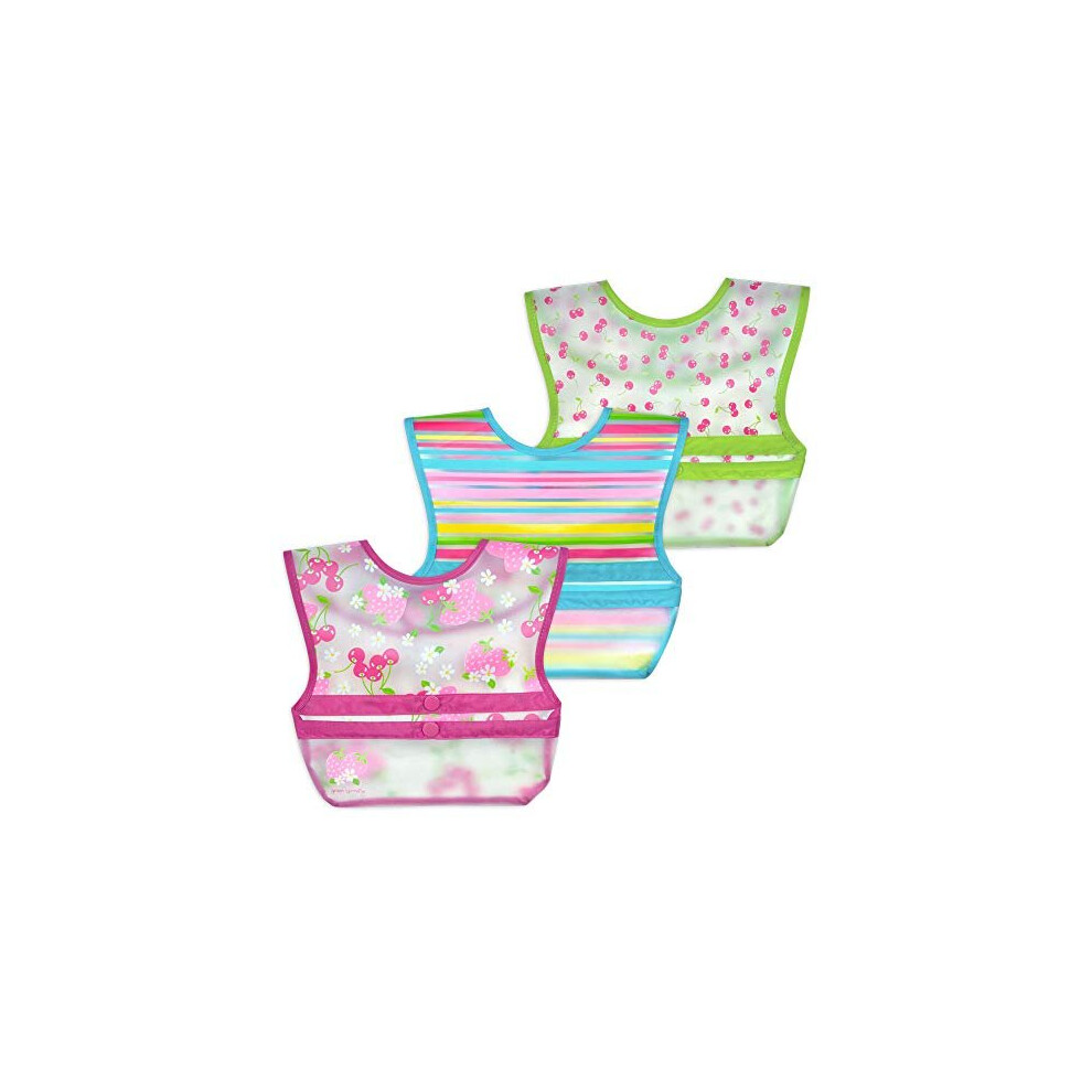 Sprouts Snap & Go Wipe-Off Bibs (3 Pack) 9-18M - Berries Green Green Sprouts