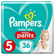 Pampers Baby Dry Nappy Pants, Size 5, 11 - 18 kg