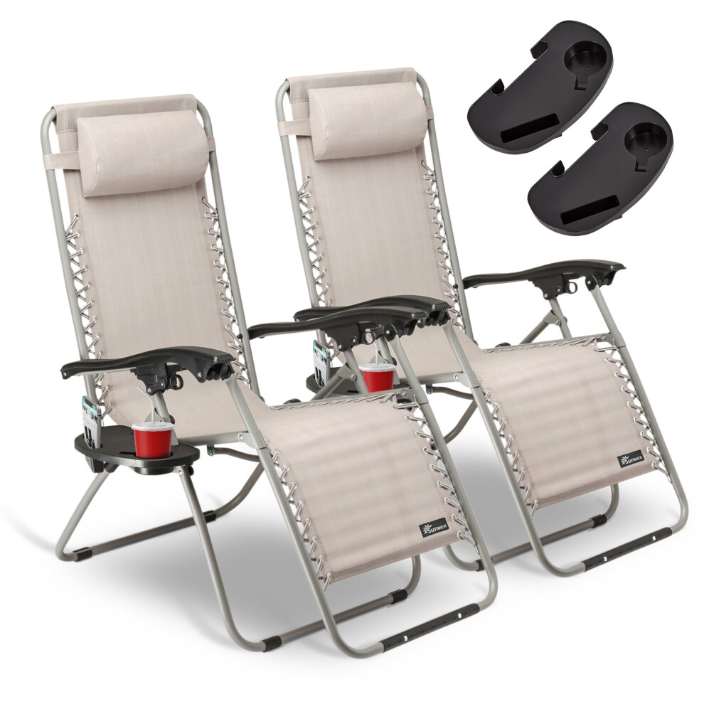 Sunmer (Grey, No) Set Of 2 Recliner Chairs With Cup Holder