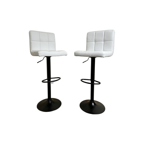 (White) Hampton & Stewart Set of 2 PU Bar Stool