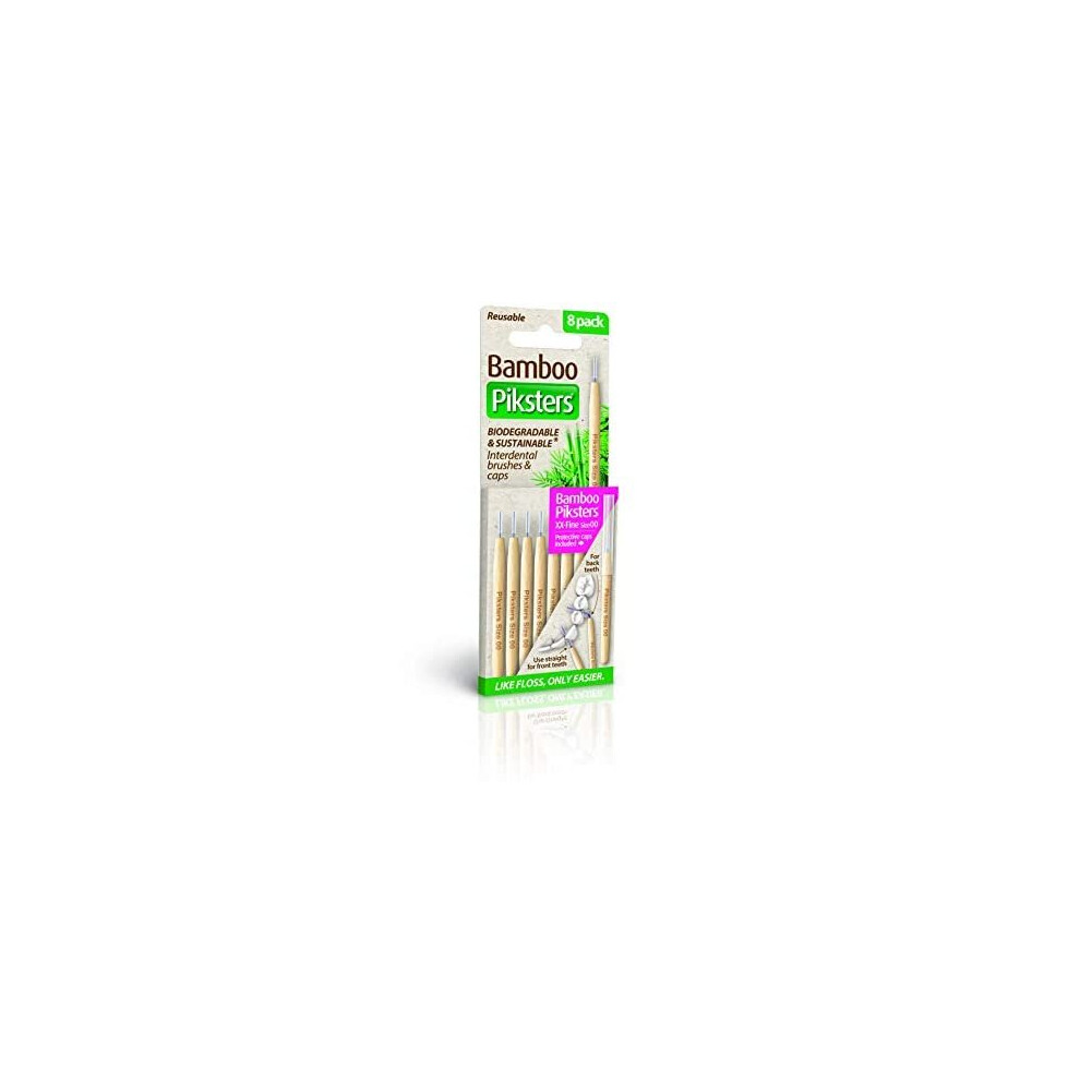 Piksters Pink Bamboo Interdental Brush - Size 00 0.60Mm - 8 Brushes Per Pack