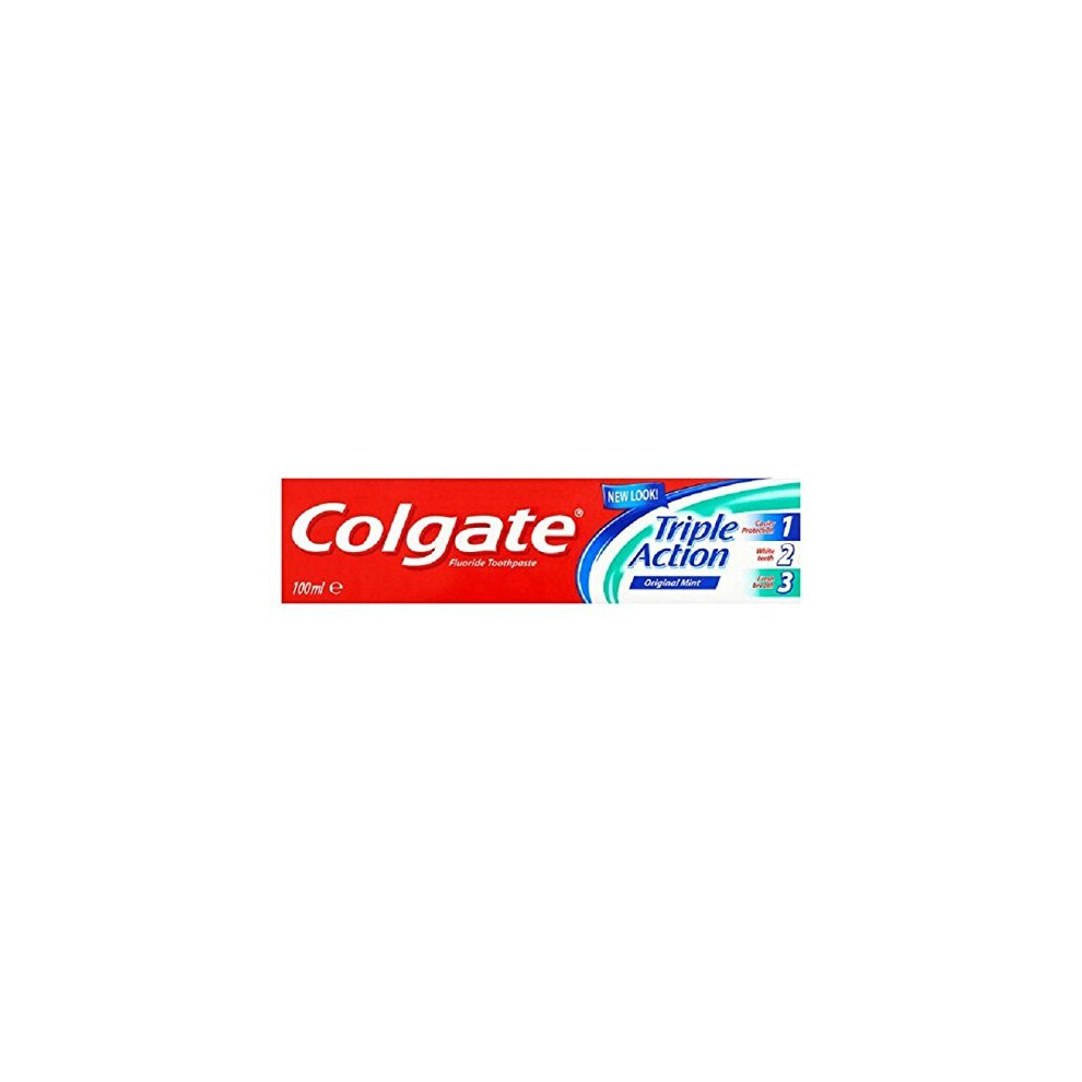 Colgate Triple Action Original Mint Fluoride Toothpaste, 100 ml, Pack of 12