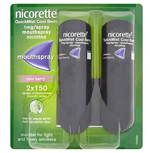 Nicorette Quickmist Mouthspray Duo Pack, 1 mg, Cool Berry (Stop Smoking Aid)