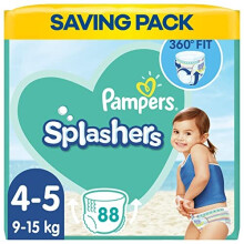 Pampers Baby Nappies Size 4 (9-15 kg / 20-33 lbs), Splashers Swim Pants, 88 Nappies, SAVING PACK, Do Not Swell In Water
