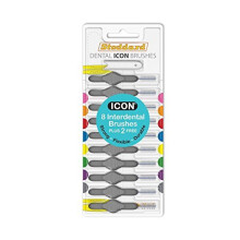 Stoddard Icon Grey Standard Interdental Brush - 8 Bush Plus 2 Free Brush in 1 Pack