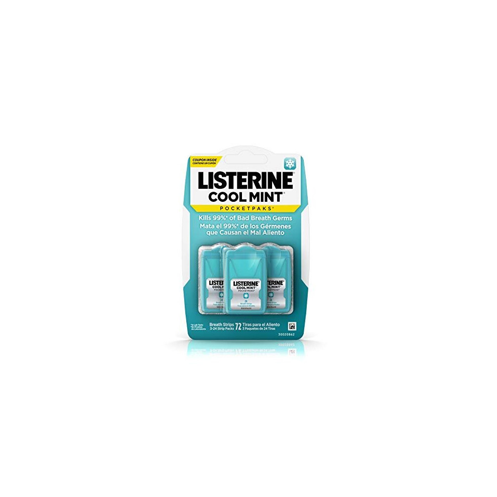 Listerine - Pocketpaks, Oral Care Strips, Cool Mint - 72 Strips