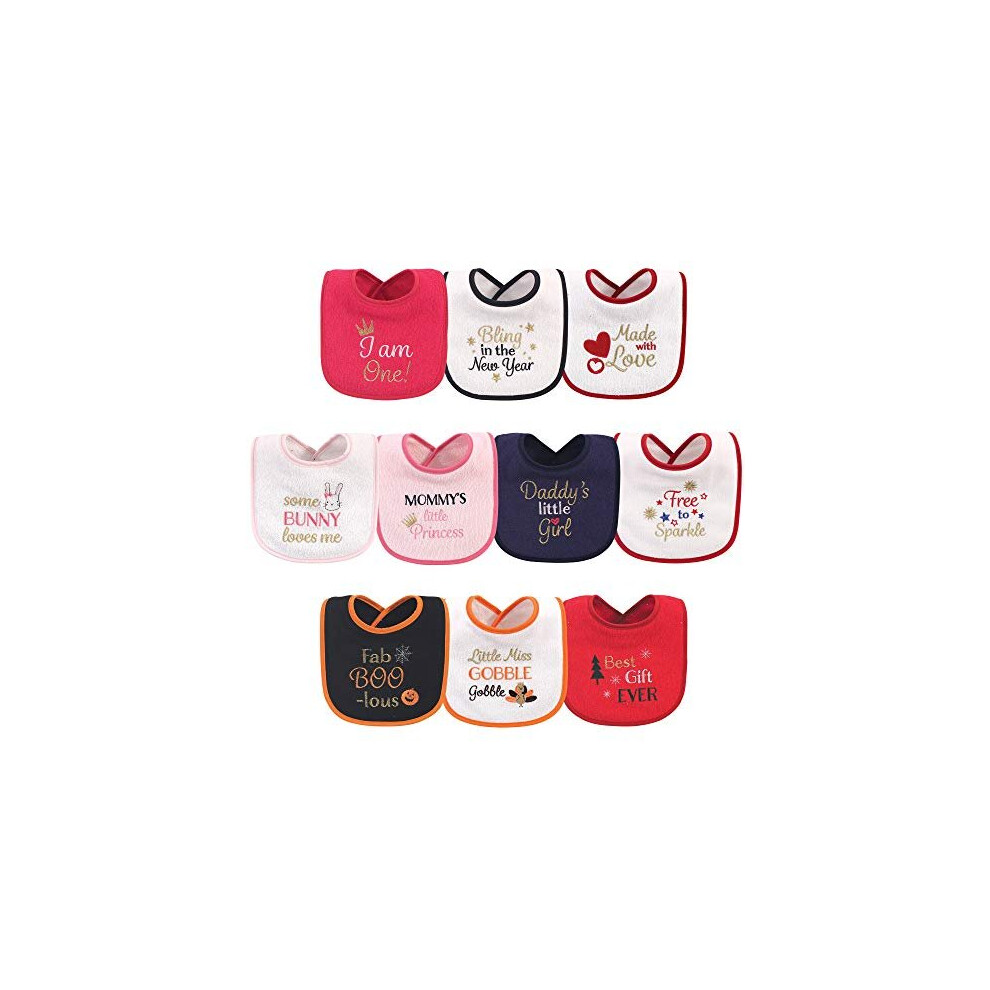 Drooler Bib 10Pk, Holiday Girl I Am One Bandana, Size (Pack Of 10) Hudson Baby