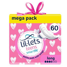 Lil-lets Teens Long Pads | 60 Petite Pads with Wings | 5 Packs of 12 Pads