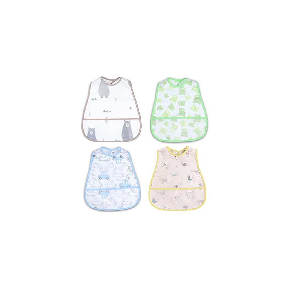 Norinori Baby Bibs Waterproof Bib - Feeding Bib, Adjustable Washable, Soft Fortoddler Infant Kids, 0-24 Months