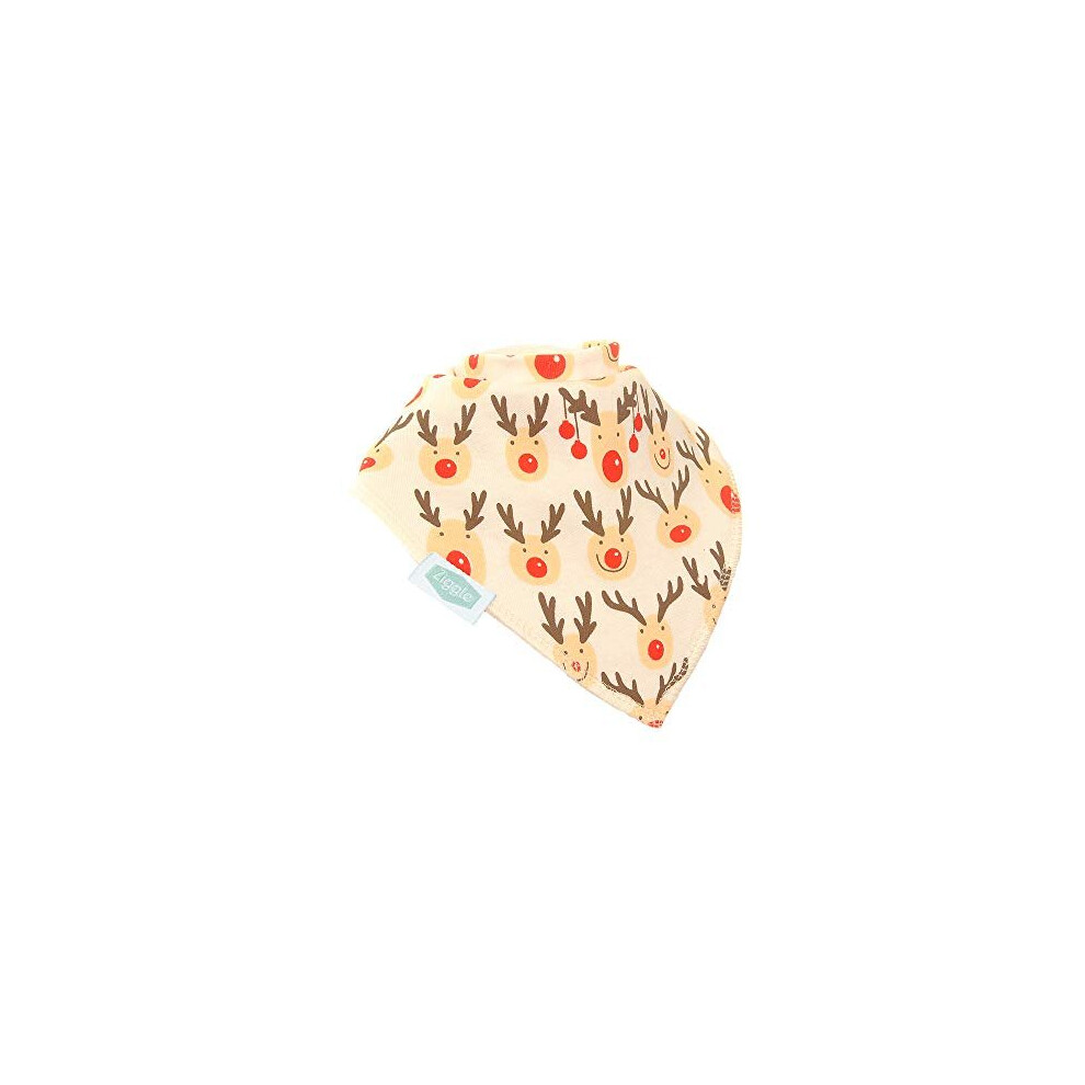 Baby Bandana Dribble Bib, Super Absorbent, Fits Newborn To Toddler, Award Winning, Christmas Reindeer All Over Print Ziggle