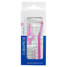 Curaprox Interdental Brush Set CPS 08 Prime Start Starter Set with 5 Brushes, 2 Different Holders, 3.2 mm Efficiency, Pink