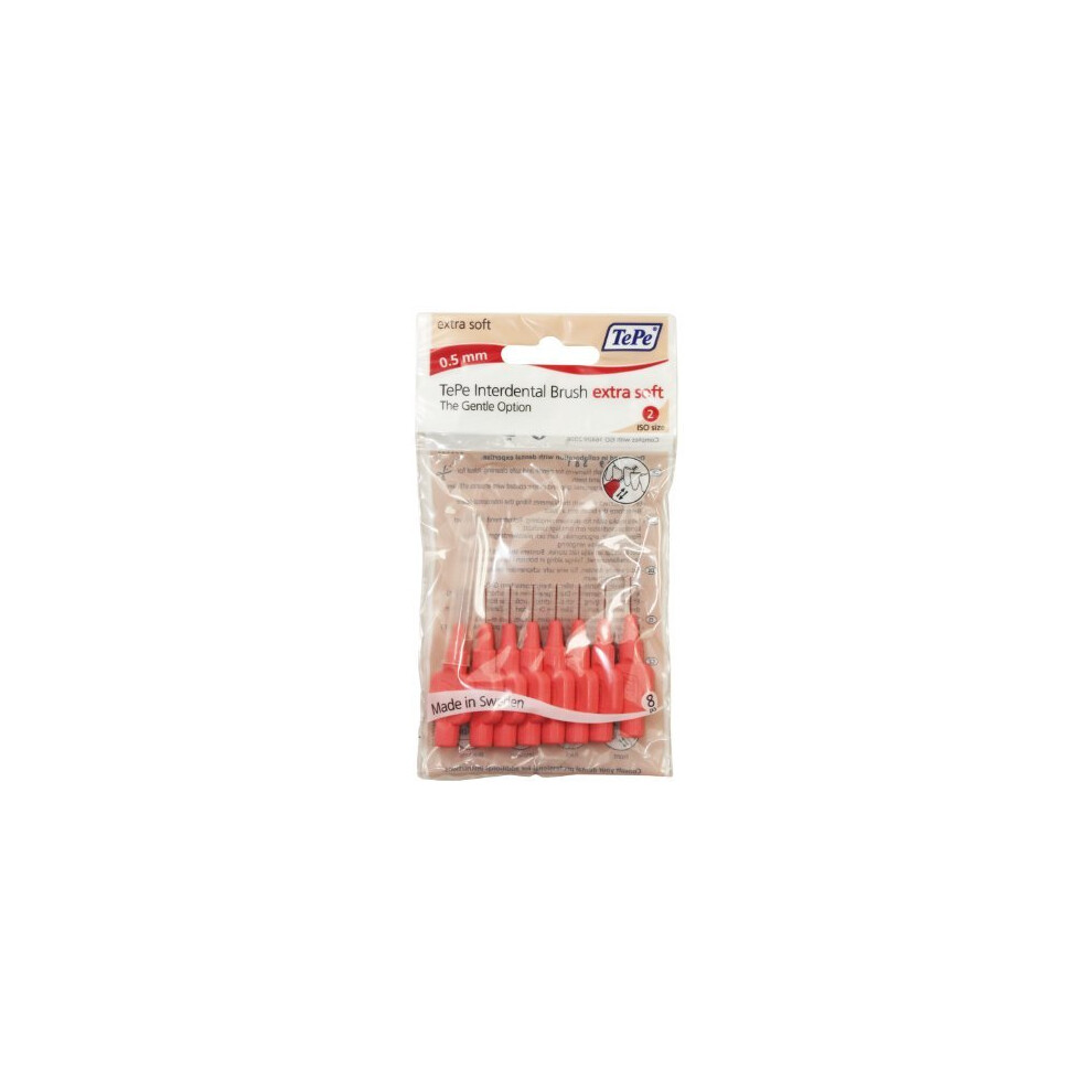 Tepe Extra Soft Interdental Brushes (0.5mm Red) by Tepe