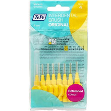 TePe Interdental Brushes 0.7 mm Yellow 4 Packets of 8 (32 Brushes) by Tepe