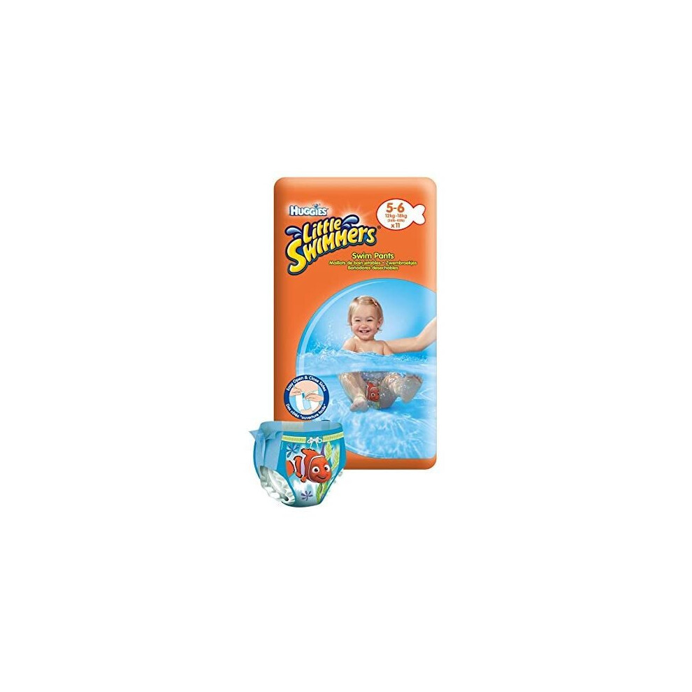 Huggies Little Swimmers Disposable Swim Nappies, Size 5-6 - 11 Pants Total