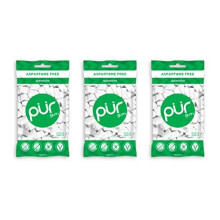 PUR 100% Xylitol Chewing Gum, Sugarless Spearmint, Sugar Free + Aspartame Free + Gluten Free, Vegan & Keto Friendly - Healthy, Low Carb, Sim