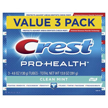 Crest Pro-Health Οδοντόκρεμα Smooth, Καθαρό Μέντα, 4.6 oz, Συσκευασία 3 τεμαχίων