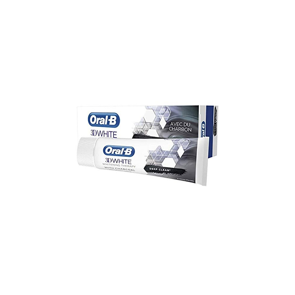 Oral-B 3D White Whitening Therapy Toothpaste, Deep Cleansing Charcoal, 75ml