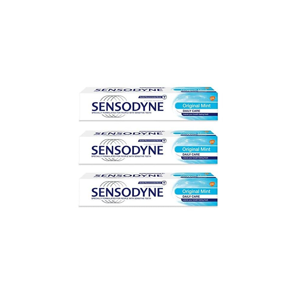 Sensodyne Daily Care Original Fluoride Toothpaste, 75ml (Pack of 3)