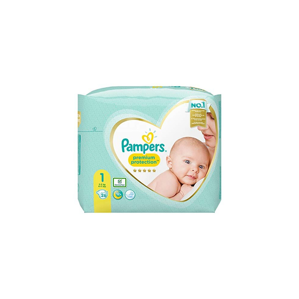 Pampers Premium Protection Size 1, 26 Nappies, 2 kg - 5 kg