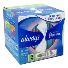Always Pads Size 2 Infinity With Flex Foam 16 Count Heavy Flow (2 Pack)