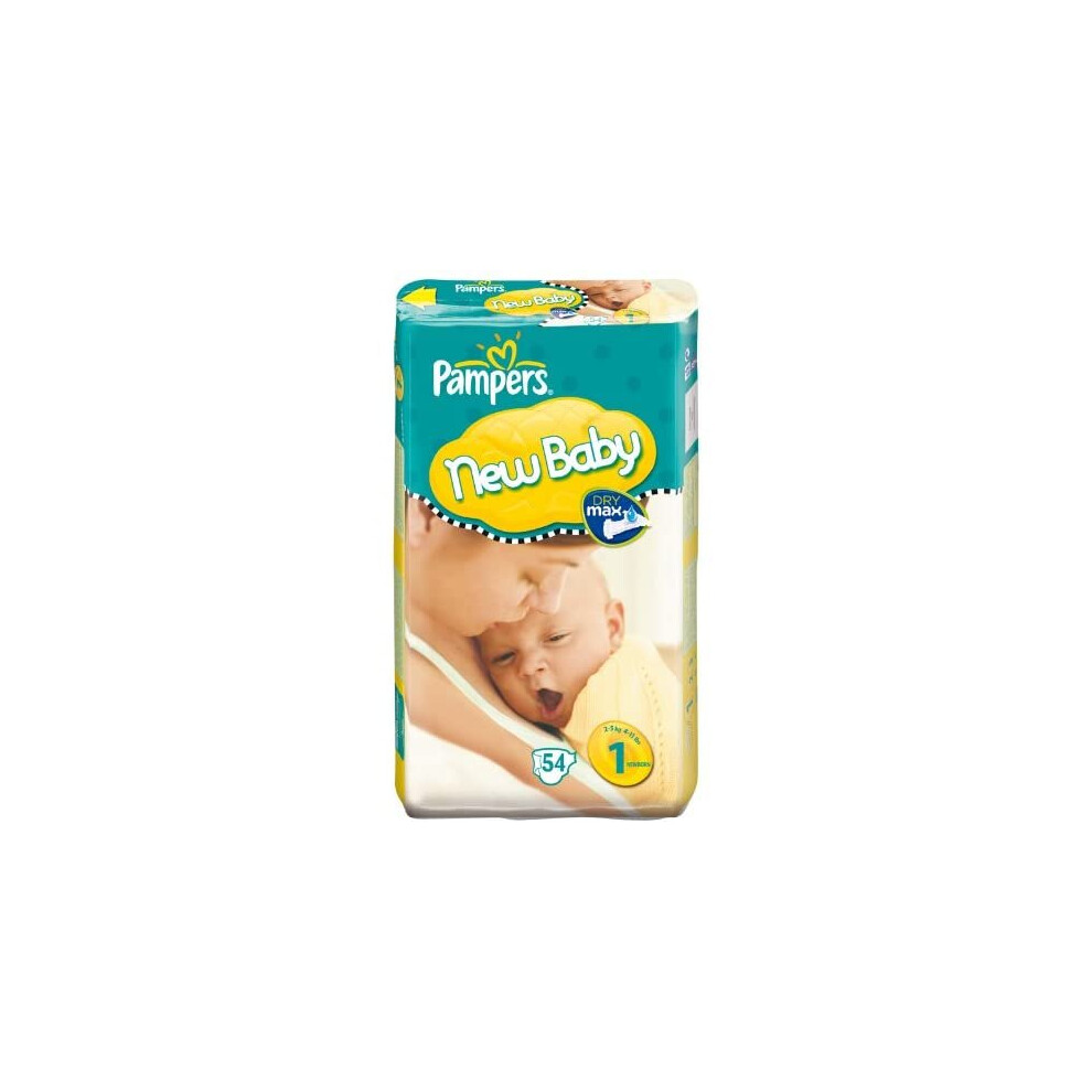 Pampers New Baby Size 1 (4-11 lbs/2-5 kg) Nappies - 2 x Economy Packs of 54 (108 Nappies)-image-OPC-P9768S7-NEW