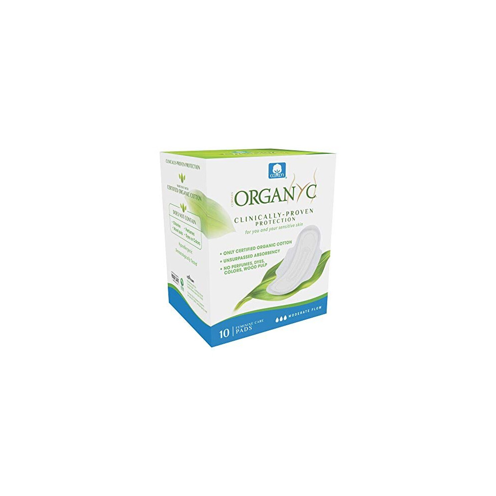 Organyc Pads Moderate Flow, Pack Of 10