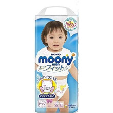 Moony PBL meisjes luiers 12-22 kg - Japanse, comfortabele en veilige luiers