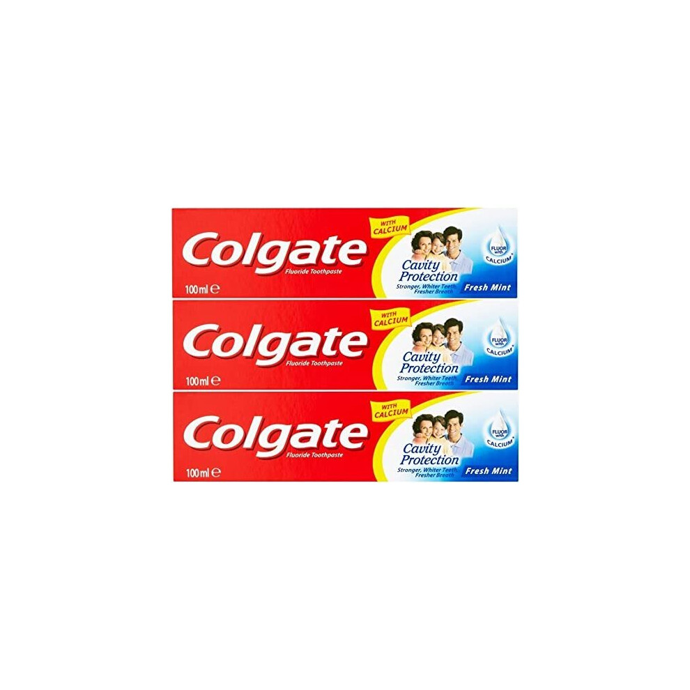 New Colgate 3X Cavity Protection Fresh Mint Fluoride Toothpaste 100Ml