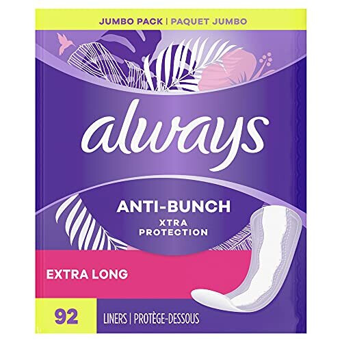 Always Always Dailies Extra Protection Long Liners, 92Count