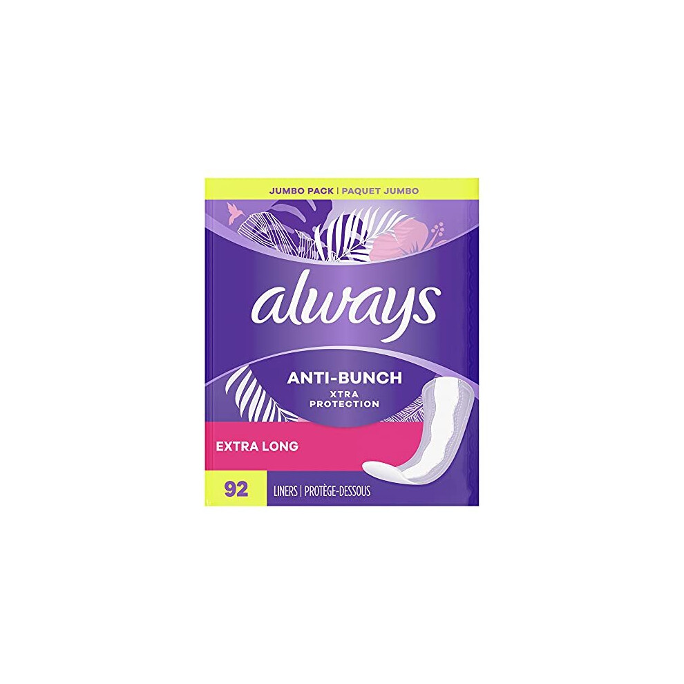 Always Dailies Extra Protection Long Liners, 92Count