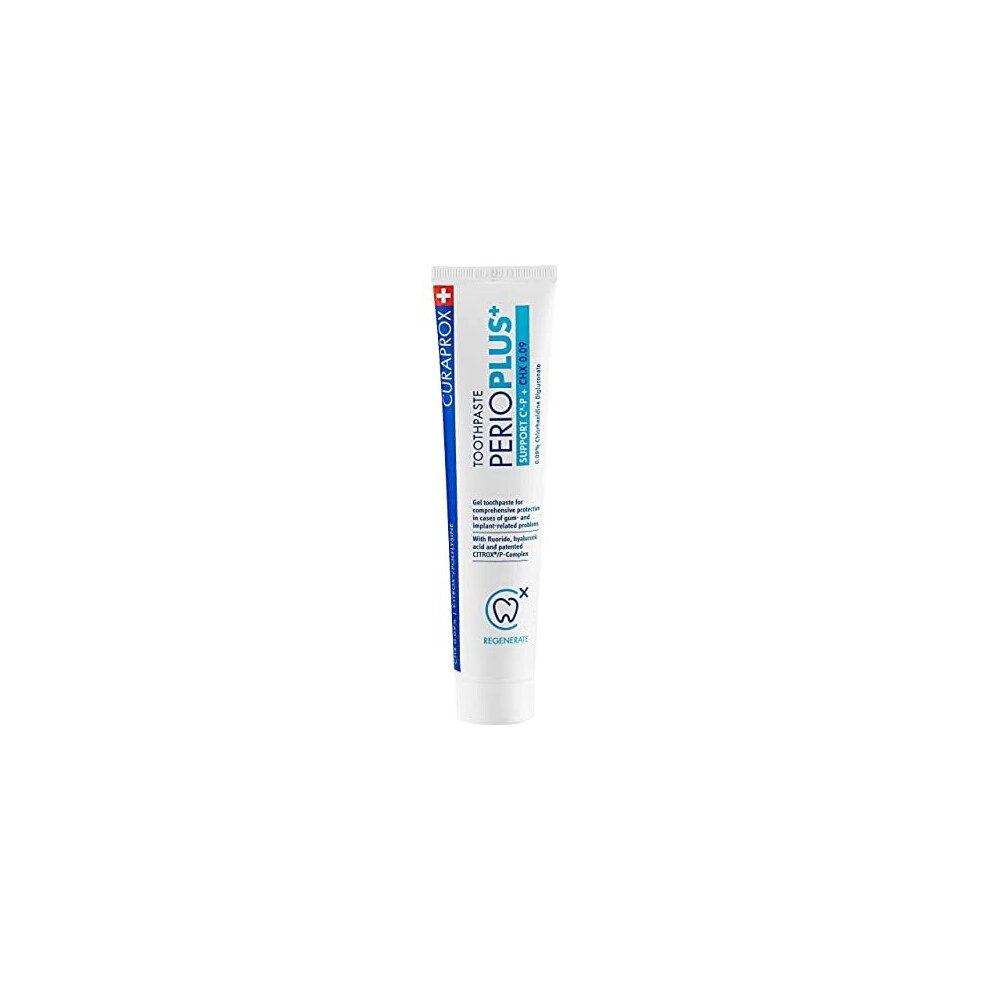 Curaprox PerioPlus+ Support Toothpaste, 75ml - Gum Disease & Enamel Repair Toothpaste. SLS Free.