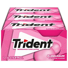 Trident Bubble-Gum Sugar Free Chewing Gum with Xylitol 14 Sticks 39 g