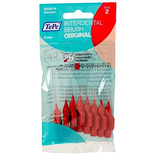 Tepe TePe Interdental Brushes 0.5mm Red - 4 Packets of 8 (32 Brushes)