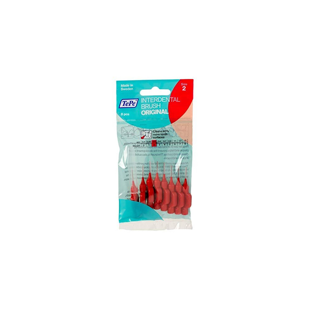 TePe Interdental Brushes 0.5mm Red - 4 Packets of 8 (32 Brushes)