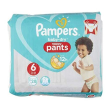 Pampers Baby-Dry Nappy Pants Size 6, 15kg+, 28 Nappies