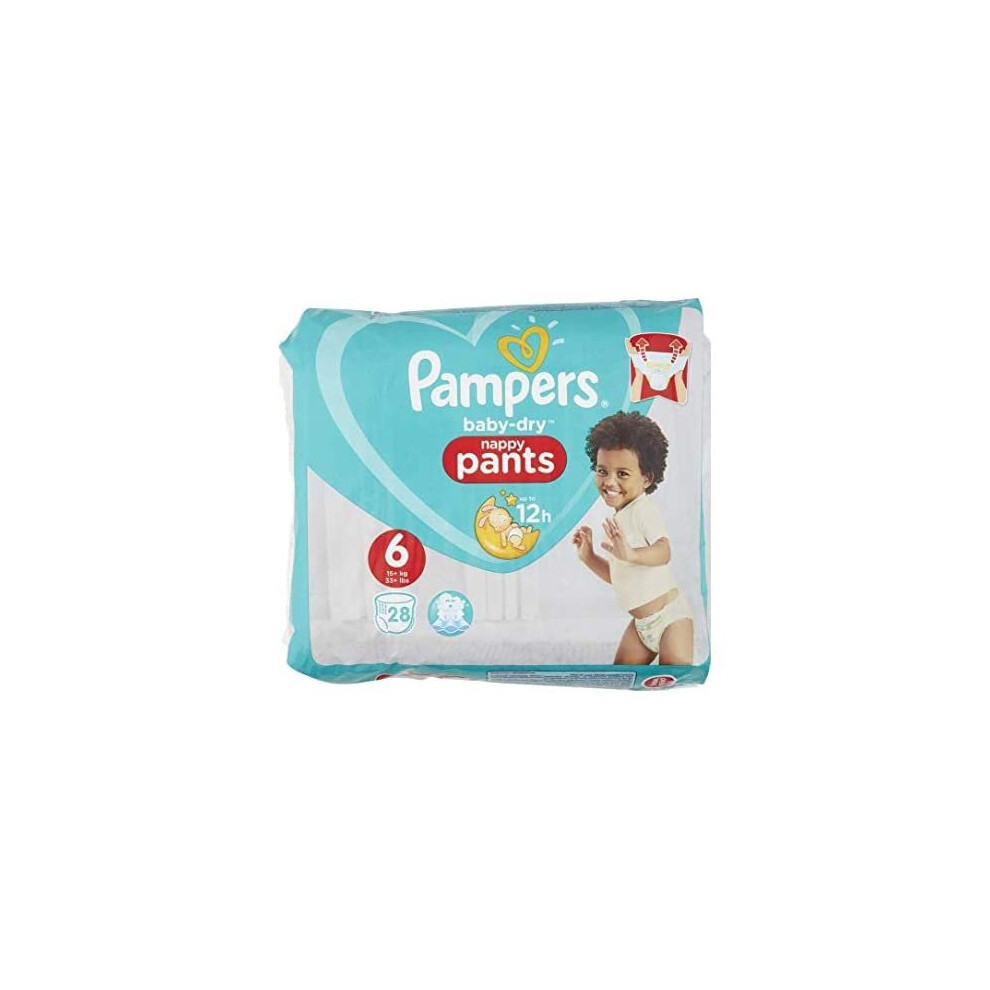 Pampers Baby-Dry Nappy Pants Size 6, 28 Nappies - Image 4