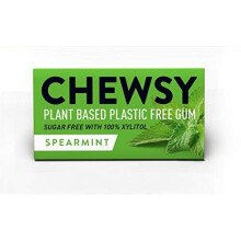 Chewsy Spearmint | Natural + Plastic-Free Chewing Gum | Sugar-Free + Aspartame-Free | 100% Xylitol + Tooth Friendly | Vegan 15g (Pack of 12,
