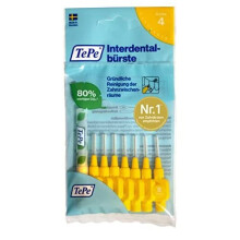 TePe Original Yellow Interdental Brush (ISO Size 4 0.7 mm)/For easy and thorough cleaning of interdental spaces/ 1 interdental brush