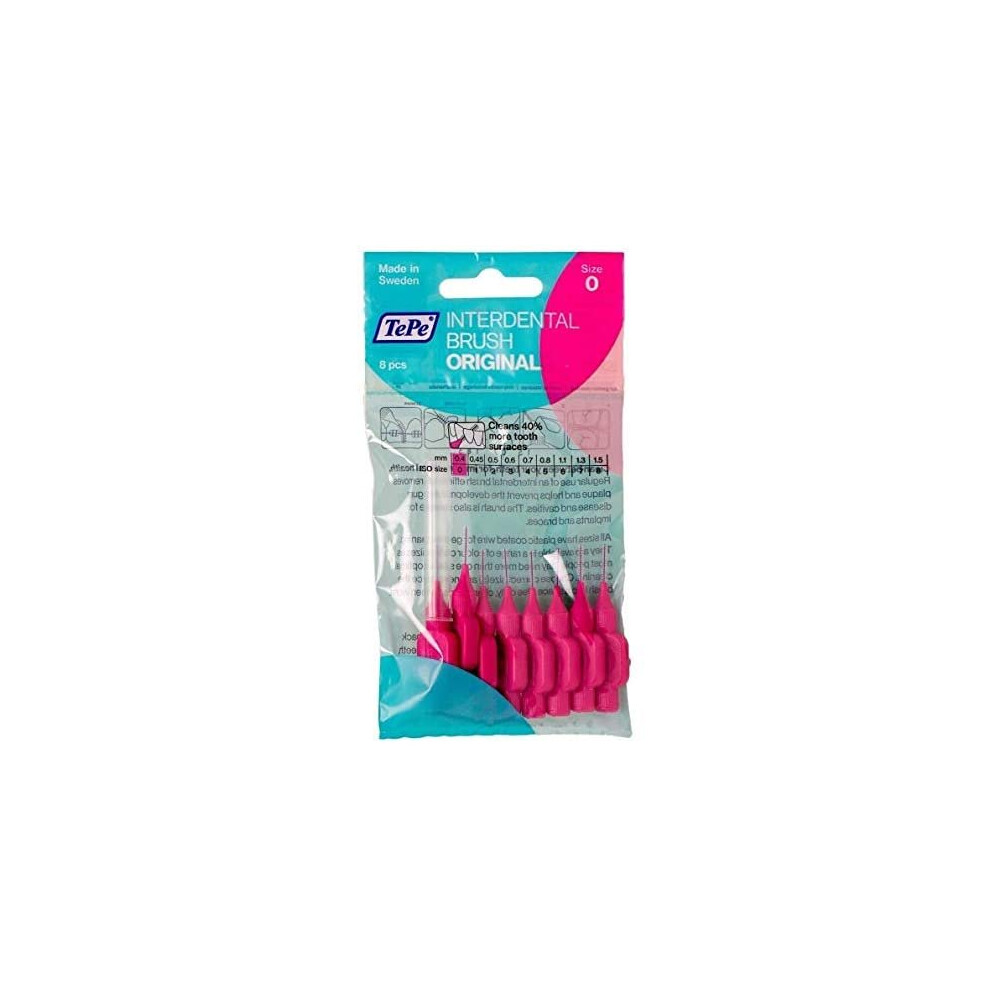 TePe Interdental Brushes 0.4mm Pink - 4 Packets of 8 (32Brushes)